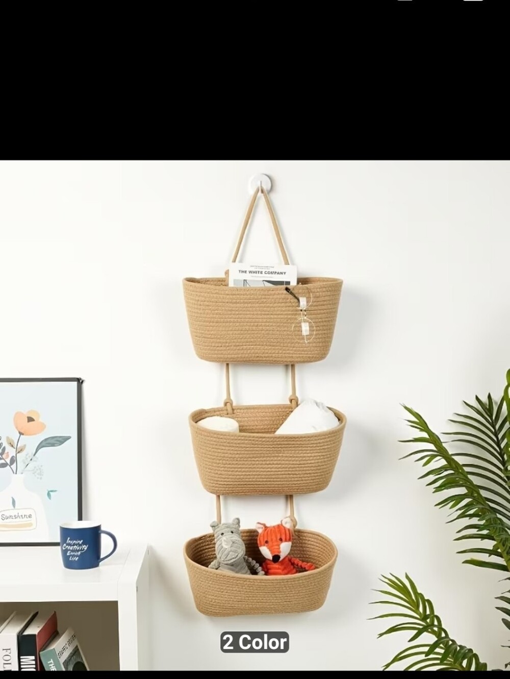 New Hanging 3-Tier Woven Storage Baskets #1433-2020